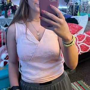 Light pink criss cross top